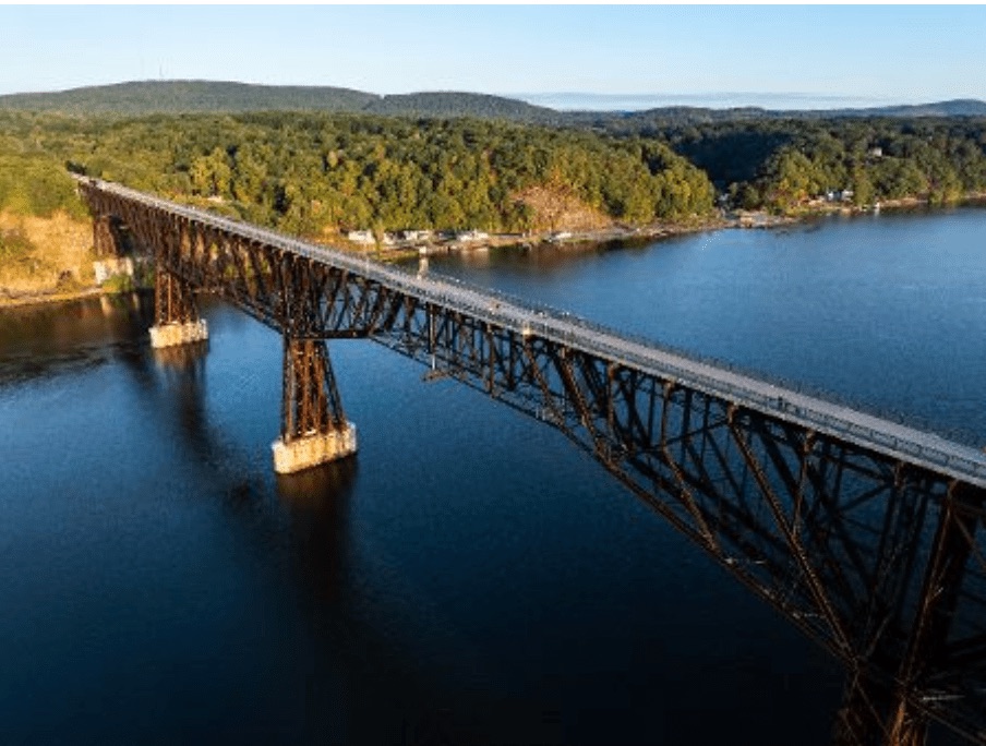 The Walkway Over the Hudson railroad bridge adapted as a pedestrian path.
